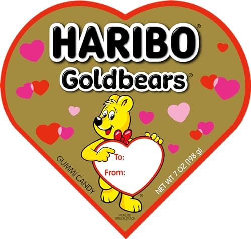 Haribo Gummi Candy | Valentine's Day Limited Edition | Goldbears in a Heart Box | Original Flavors, 7 oz.