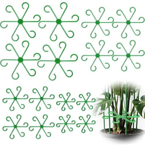 Virmoek 16PCS Plant Stem Support, Plant Stem Holder for Indoor Plants, Climbing Houseplant Stem Supports, Reusable Plant Stabilizer