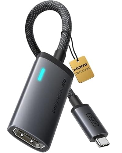 INIU USB C to HDMI Adapter, Original HDMI Certified with Smart Diagnostic LED, 4K@60Hz Type C for MacBook Neo, iMac Laptop, iPad iPhone Samsung Steam Deck Gaming Monitor etc(For Thunderbolt 3/4 Ports)