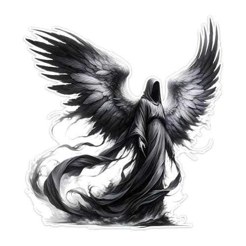 2pcs 4.72''x5.12'' Angel with Sword & Wings Vinyl Car Decals #2BZ180