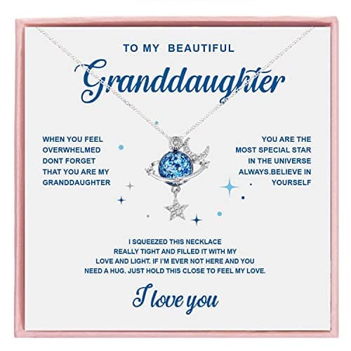 RINHOO FRIENDSHIP To My Beautiful Daughter/Granddaughter Necklace You are The Most Special Star in The Universe Necklace Gift for Granddaughter form Grandmother and Grandfather