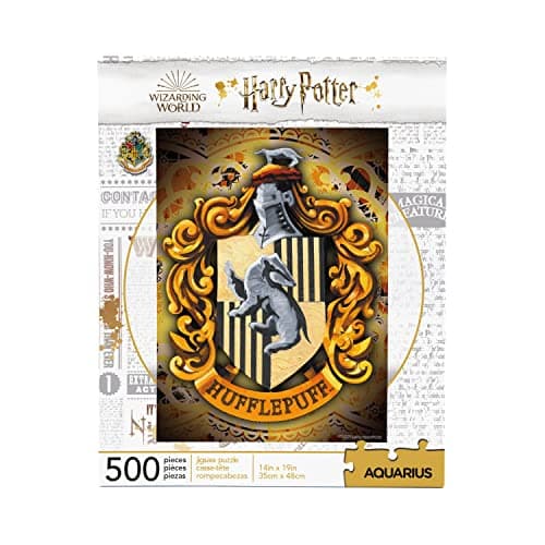 AQUARIUS Harry Potter Puzzle Hufflepuff Crest (500 Piece Jigsaw Puzzle) - Officially Licensed Harry Potter - 14x19in