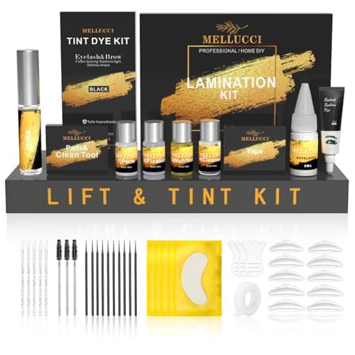 MELLUCCI Lash Lift Kit Black Color Upgraded Brow Lamination Kit Easy for Beginner and Professional Salon-Quality Eyelash Perm Kit Safe Effective Results Salon & DIY Use (Black)