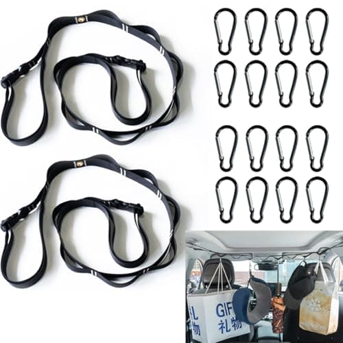 Car Clothes Hanger,Clothesline Clothes for Cars,Car Rear Multifunctional Hanging Clothes Hanger for Outdoor Travel Clothes Hanging Organizer for Car, SUV, Truck (2)