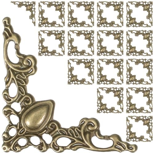 30 PCS Copper Edge Protector, Book Corners for Crafting Gold, Retro Solid Pure Copper Box Corner Protectors, Cabinet Furniture Decoration Edge Safety for Crafting Jewelry Box Cabinet Desktop Furniture