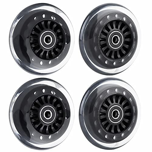AOWESM Wiggle Car Wheels Kit – 2 Front Wheels and 2 Rear Wheels (Black)