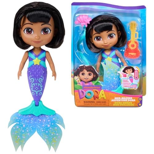 Dora, Mer-Mazing Adventure Dora, Color Changing Mermaid Doll with 2 Accessories, Kids Toys for Girls & Boys Ages 3 and Up