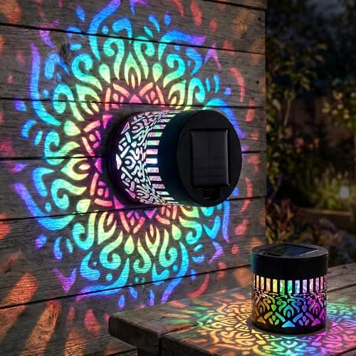 Teamoda Solar Mandala Lights Outdoor wall, 2026 Upgrade Waterproof Fence Light, Decorative Solar Mandala Lights for Yard Garden Post Patio Backyard Decor (1Pc)