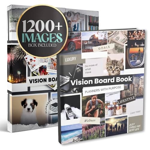 Planners with Purpose Vision Board Book 1,200+ Vision Board Images & Quotes - Goal Setting Vision Journal for Manifestation, Motivation & Lifestyle Inspiration - Law of Attraction Collage Supplies Kit