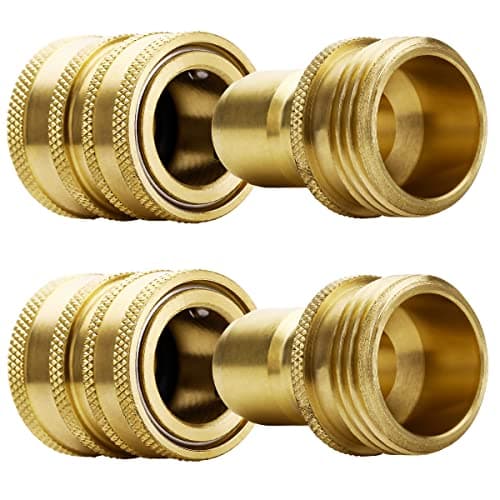YAMATIC Brass Garden Hose Quick Connect Fittings, 3/4" Thread (2 PACK)
