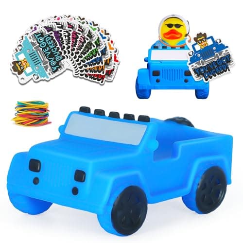 noubeyar 1Pcs 3 Inch Dark Blue Duck for Car Set - 2 inch Rubber Duck Car Decoration with Card and Bands, Fashionable Dashboard Decorations for Car Enthusiasts and Summer Fun