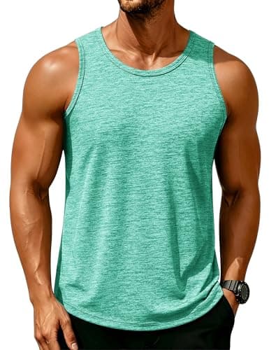MAGCOMSEN Mens Tank Top Dry Fit Gym Beach Fiteness Shirts Lightweight Muscle Workout Shirts Running Sleeveless Tank