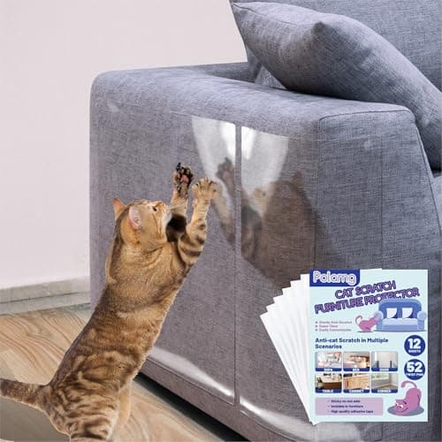 Polamg Cat Scratch Furniture Protector, 12-Pack Clear Sofa Guards