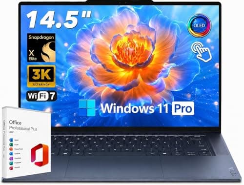 Lenovo Yoga Slim 7X 14.5 3K OLED Touchscreen Laptop Copilot+ PC - Snapdragon X Elite (12-Core, 45 Tops NPU), 16GB, 1TB SSD, 1000 nits, All-Day Battery, WiFi 7, Backlit, Windows 11 Pro, Cosmic Blue