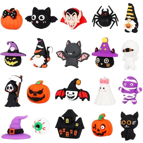 20 Pcs Silicone Focal Beads for Halloween, 3D Rubber Beads for Pens Keychain Bracelet Landyard Making Art Crafts Supplies Bulk