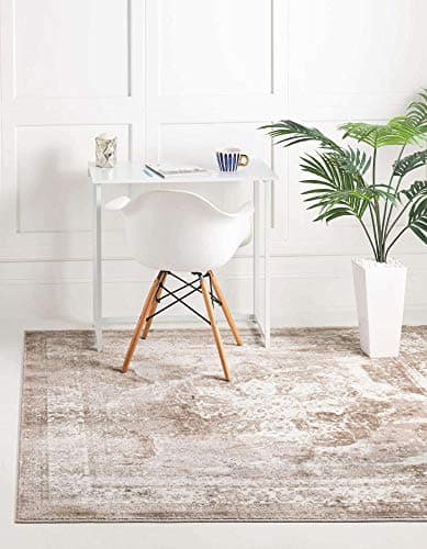 Unique Loom Sofia Collection Area Rug - Salle Garnier (3' 3" Square, Beige/ Ivory)
