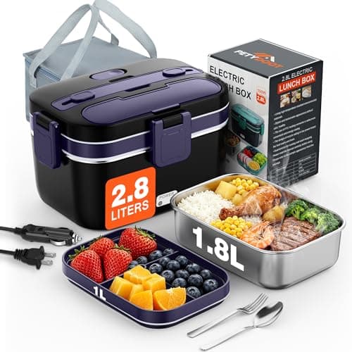 PETYDOOT 2.8L Electric Heated Lunch Box for Adult 100W Portable Food Warmer