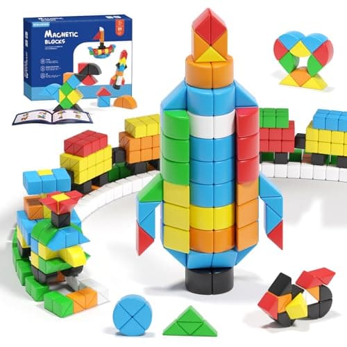 Hiwawind 84pcs Magnetic Blocks,Toys for 3 Year Old Boys & Girls, Sensory Toys for Kids with Autism, STEM Preschool Montessori Toys for Toddlers 3-5, Christmas Toys Birthday Gifts for Grandkids