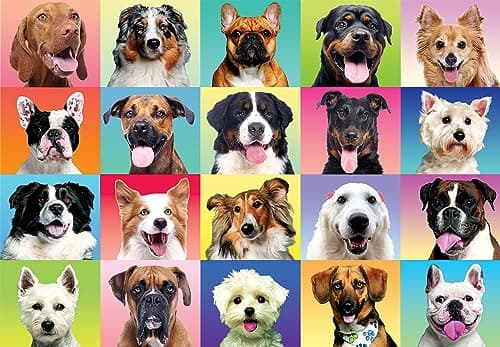 JOYIN 300 pcs Multicolor Dog Puzzles, Jigsaw Puzzle for Kids and Adults(27.6" x 19.7"), Puppy Theme Puzzles for Toddlers, Collection Gift Home Art Decor, Birthday Gift for Boys Girls 3 4 5 6 7 8