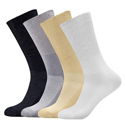Busy Socks Crew Thin Soft Non Binding Top Diabetic Socks,Multicolor,M