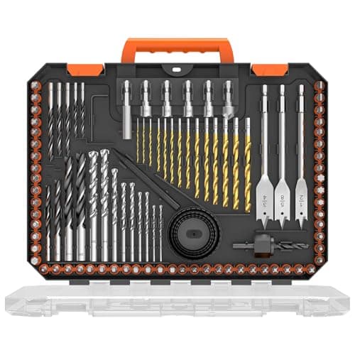 ENERTWIST 105 Pcs Drill Bit Set, HSS Titanium Coated, Durable Storage Case