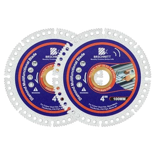 BRSCHNITT Indestructible Disc for Grinder 4inch 2pcs-7/8 Arbor Multifunctional Cutting Discs for Smooth Cutting, Chamfering, Grinding Materials