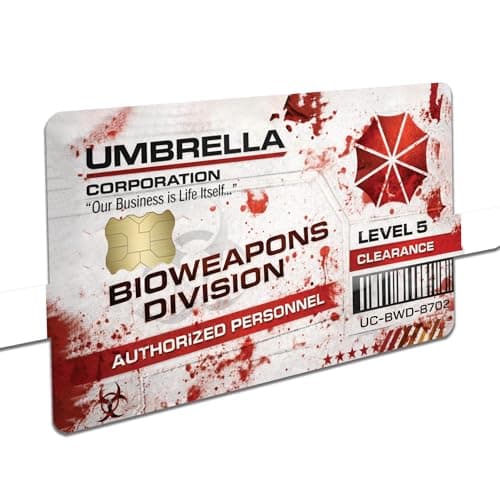 Umbrella Security Badge – Credit Card Skin Sticker Cover Decal Wrap 2-Pack – Dystopian Lab Clearance Parody Design