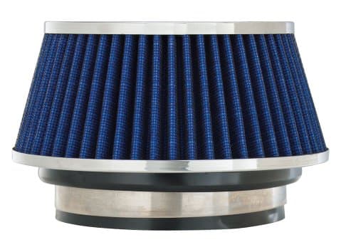Spectre Performance Universal Clamp-On Air Filter: High Performance,Washable Filter: Round Tapered; 3 in/3.5 in/4 in Flange ID; 2.625 in (67mm) H; 6 in (152mm) Base; 4.75 in (121 mm) Top,SPE-8166,Blue