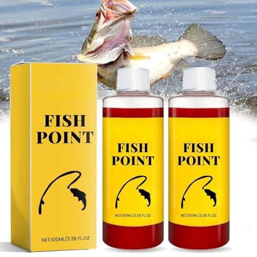 Fish Point Liquid, Concentrated Fish Attractant Liquid, Red Worm Liquid Spray, Fishing Bait Scent Attractant, Fast-Acting Red Worm Bait Additive for Freshwater Fishing, for Trout,Panfish and More (1)