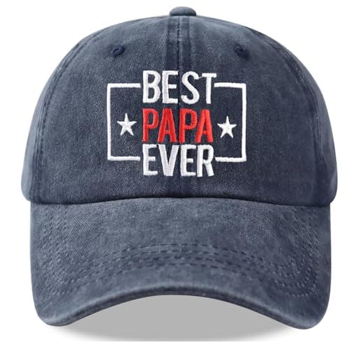 Fathers Day Dad Gifts from Daughter Son, Best Papa Ever Hat, Adjustable Embroidered Cotton Baseball Cap, Birthday Gift for Daddy Grandpa Father Husband Uncle