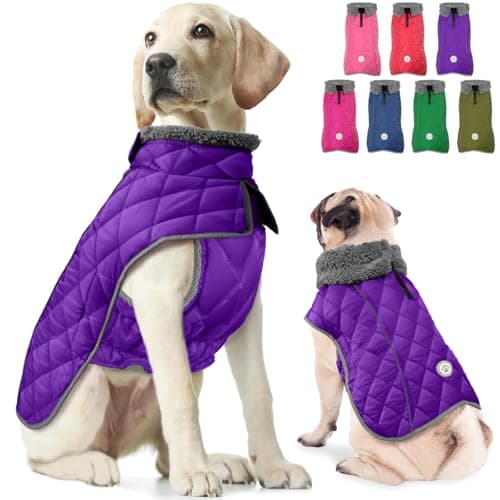 Fragralley Dog Winter Coat, Waterproof Windproof Reflective Fleece Jacket with Harness Hole, Warm Snow Vest for Small Medium Large Dogs, Ideal Gifts