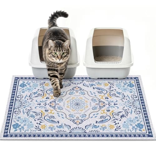 Hedgeink 33"x22" Cat Litter Mat Waterproof Non-Slip Litter Trapping Pad