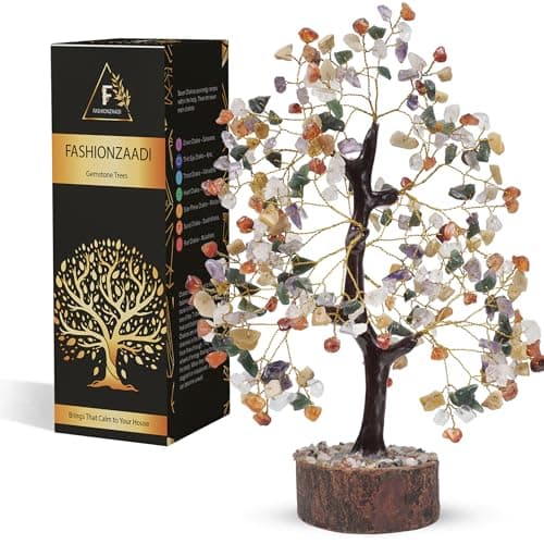 FASHIONZAADI Premium Crystal Tree of Life – 7 Chakra Tree for Healing, Positive Energy, Luck & Manifestation – – Ethically Handcrafted Gifts for Women, Spiritual Gifts for mom