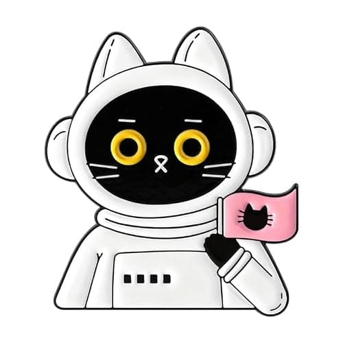 Astronaut Cat Enamel Pins for Backpacks Cute Space Kitten Brooch Badge Cartoon Animal Lapel Pin Fun Fashion Accessory Gift for Cat Lovers Space Enthusiasts