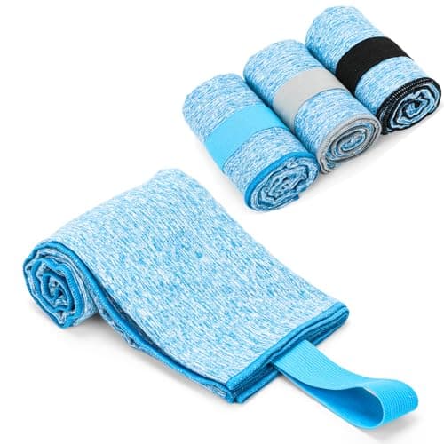 KISS QUEEN 3 Pack Microfiber Gym Towel Quick Dry Sweat Towels Women Men Lightweight Running Cycling Fitness Hiking Tennis Exercise Outdoor Sports Towel(3 Pack(Blue))