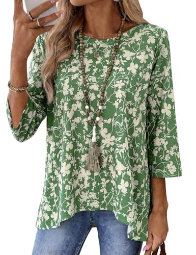 Totatuit Womens Spring Tops 2026 Trendy Ladies Tops and Blouses 3/4 Sleeve
