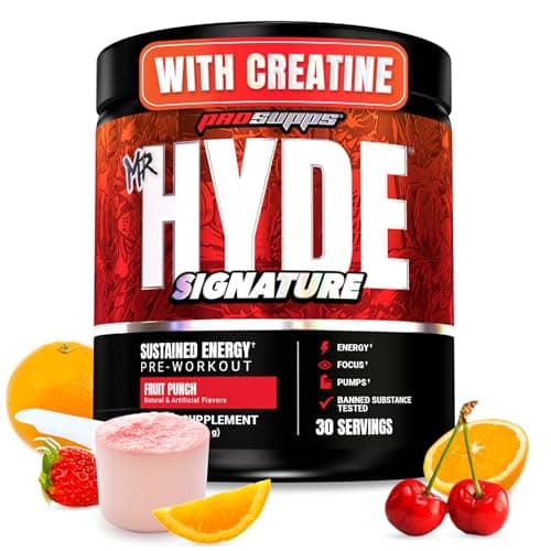 ProSupps Mr. Hyde Signature Pre Workout Powder with Creatine, Beta Alanine & Caffeine - Performance, Energy & Endurance - Clean Fitness & Gym Supplements for Men & Women(Fruit Punch, 30 Servings)