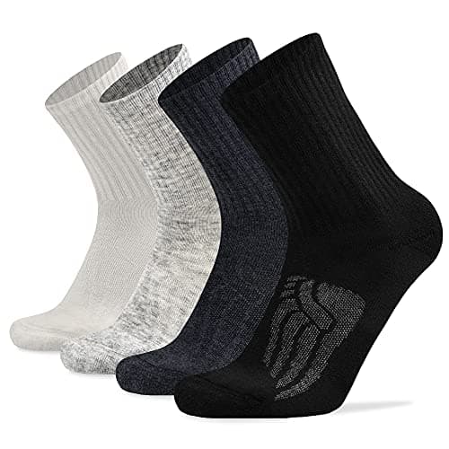 Socks Daze Men's Wool Ski Socks Size 9-11, Women'S Dry Fit Light Weight Vintage Color Premium Soft Blend Wool Workout Exercise Snowboard Socks, Medium, 4 Pairs Multicolor