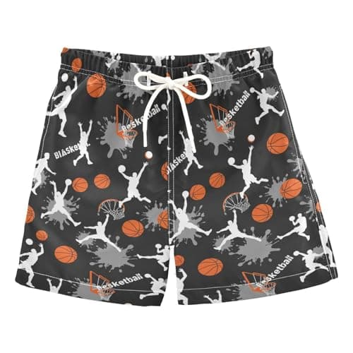 Basketball Game Boy's Swim Trunks Ball Kids Toddler Swim Board Shorts Bathing Suits for Teens Swimwear Swimsuit 4T