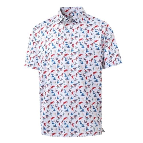 M MAELREG Mens Golf Shirt Short Sleeve Dry Fit Print Moisture Wicking Performance Patterns Collared Polo Shirt