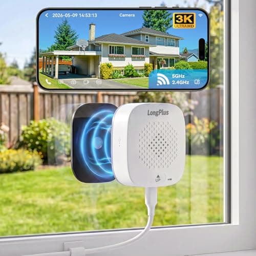 LongPlus 5MP 3K Window Camera with Night Vision, 2.4/5GHz WiFi Indoor Window Cameras for Home Security, Safeview Security Camera with Person/Car Detection, 24/7 Recording, 2-Way Audio, Easy Install