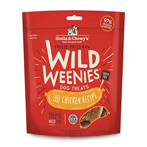 Stella & Chewy's Freeze-Dried Raw Wild Weenies Dog Treats - High-Protein Training Treats for Dogs & Puppies - All-Natural Chicken Recipe with 97% Meat & Organs - USA Made - 3.25 oz Bag