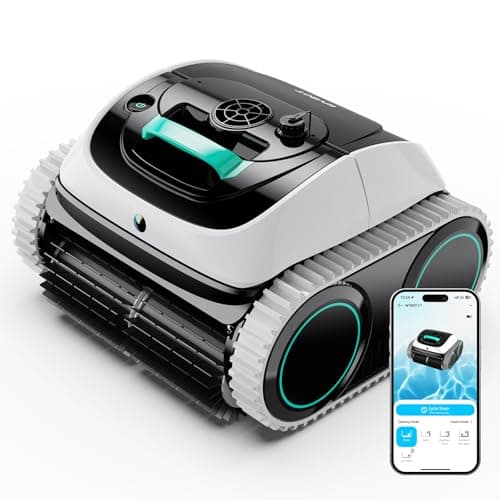 WYBOT C1 Robotic Pool Vacuum for Inground Pools, Cordless Above Ground Pool Cleaner 4-in-1 Wall & Waterline Cleaning Up to 1,615sq.ft, 152mins Runtime Smart Navigation & App Support, Grey with White