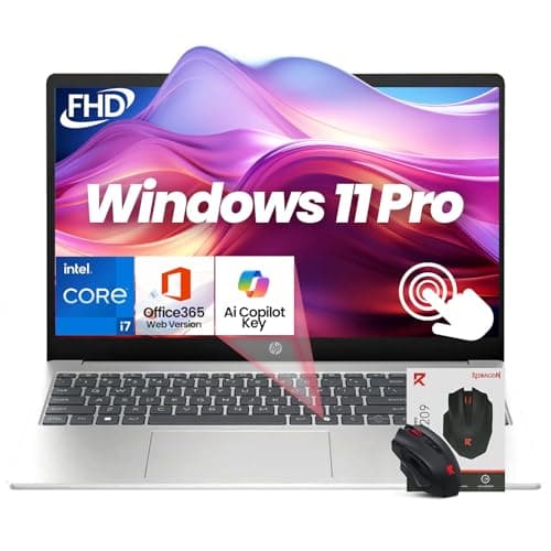 HP 2026 Touchscreen Business Laptop, Intel i7-1355U(up to 5.0 GHz), 15.6" FHD Touch Screen, 16GB RAM, 512GB SSD, Lifetime Win 11 Pro, Wi-Fi 6, Copilot AI, Fast Charge, Numeric Keyboard, Accessories