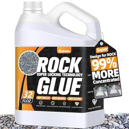 Shabebe Rock Glue, 32OZ 99% Stronger Bond & 3X Coverage vs Regular Formulas, Mulch Binder for Landscaping, Stronger Hold for Mulch, Pine Straw, Pea Gravel Stabilizer–Non-Toxic Landscaping Binder
