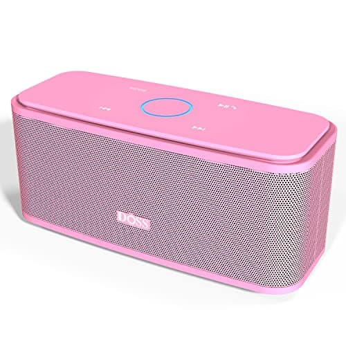 DOSS SoundBox Touch Wireless Bluetooth Speaker-12W HD Sound with Rich Bass, IPX5 Waterproof, 20H Playtime, Handsfree, for Gatherings, Home, Office, Outdoor, Travel-Pink