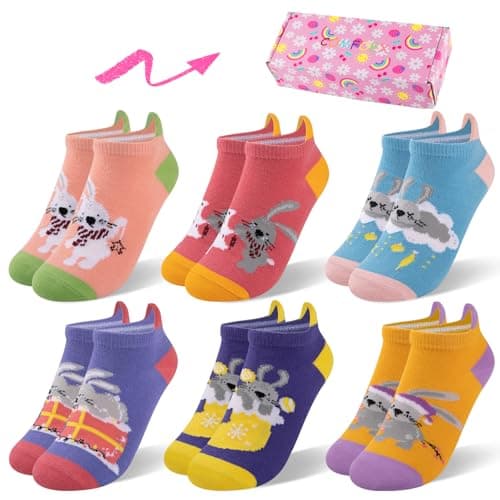 Comfoex Kids Girls Novelty Funny Ankle Socks Colorful Animal Fashion Silly Cartoon Cute Unicorn Cotton Socks 6 Pairs