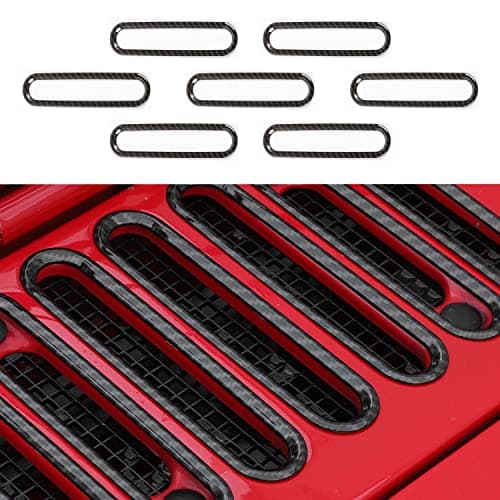 RT-TCZ Hood Vents Cover Trim Decorative Exterior Accessories for Jeep Wrangler JK JKU 2 Door 4 Door 2007-2017,Carbon Fiber Grain