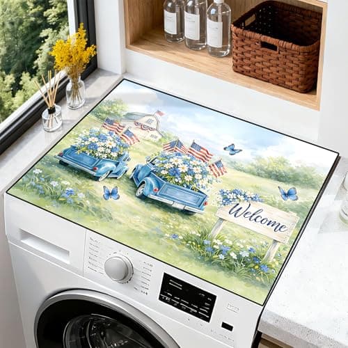 Washer Dryer Top Dust Cover Mat for Laundry Room & Kitchen