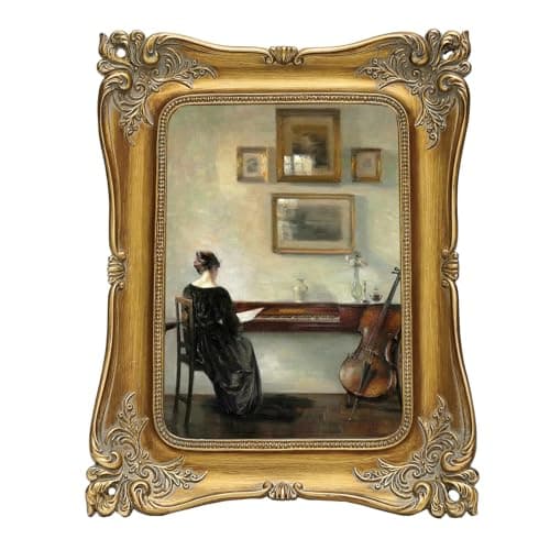 SIKOO 4 x 6 Vintage Picture Frame Antique Ornate Photo Frame Tabletop and Wall Hanging with High Definition Glass Front for Home Decor, Retro Photo Gallery, Old-Fashioned Art